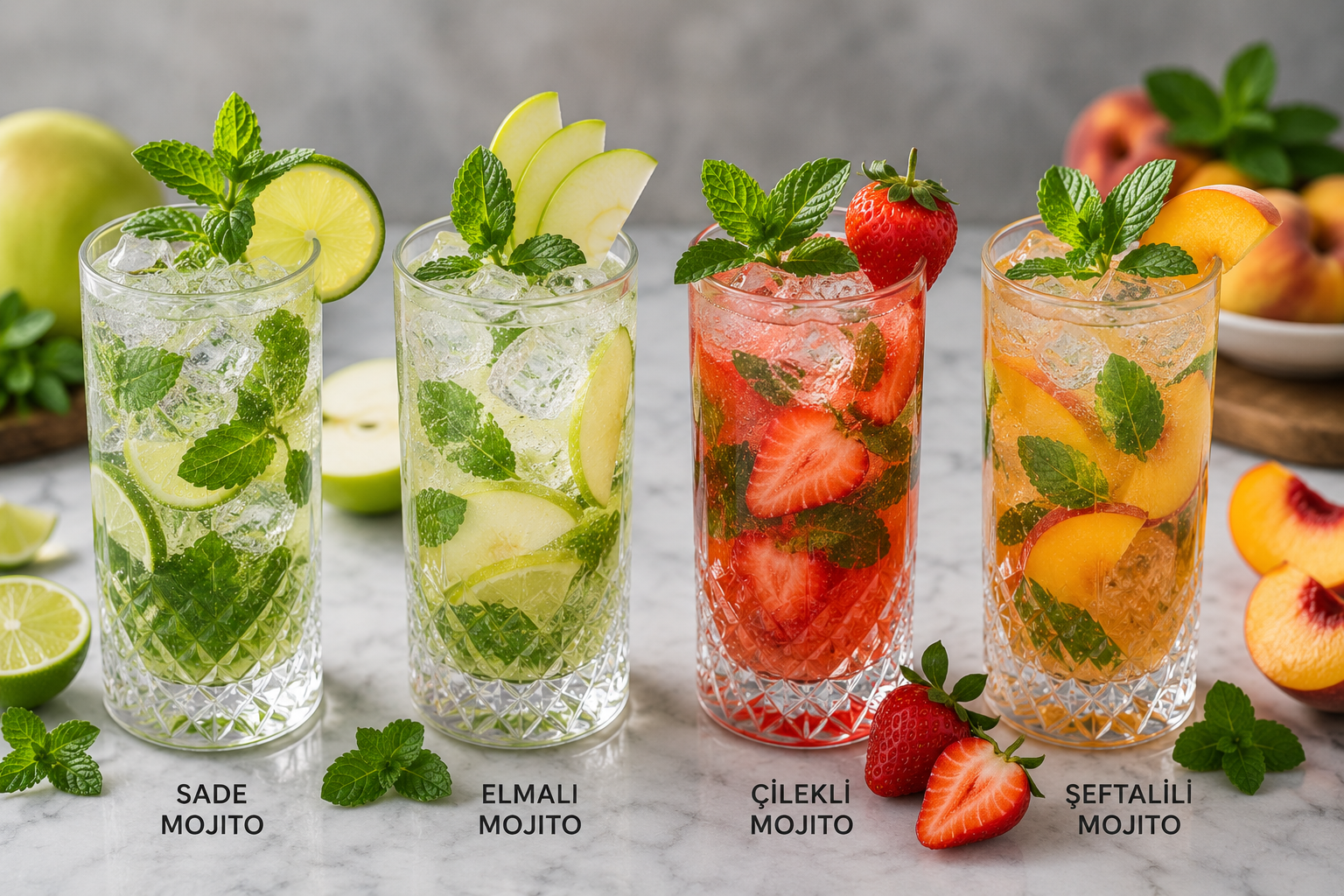 Mojito (Elma,Çilek,Şeftali)