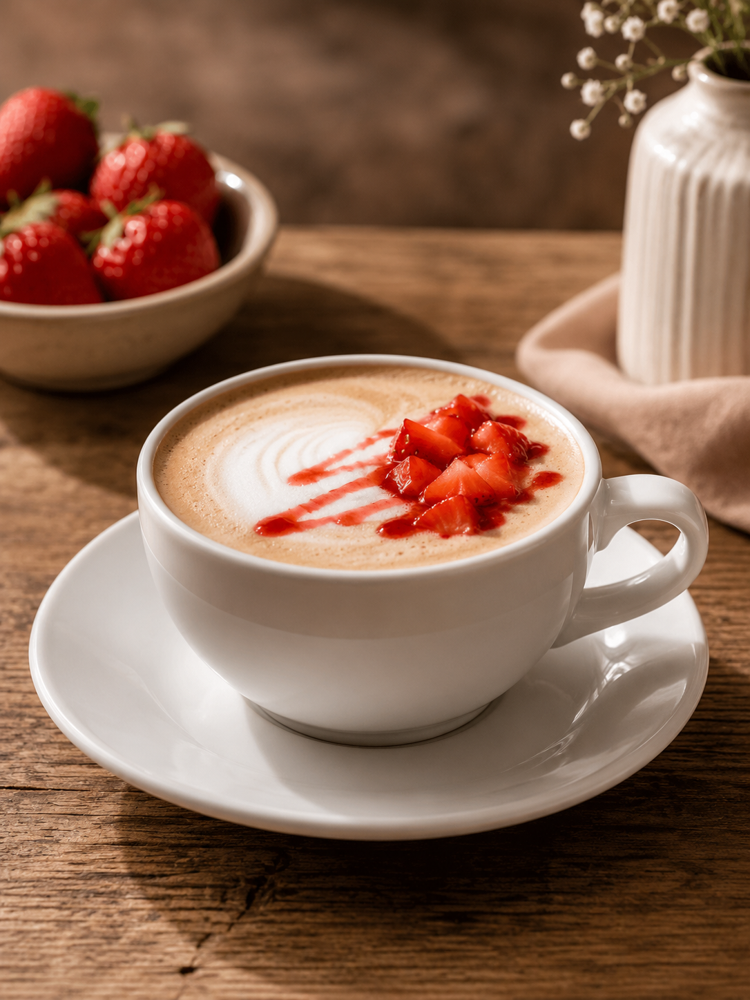 Çilekli Latte